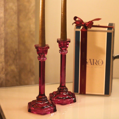 Ziya Portacandele con Candele (set da 2)